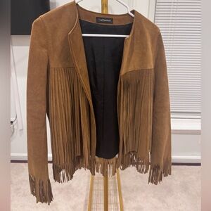 THEPERFEXT Suede Fringe Jacket